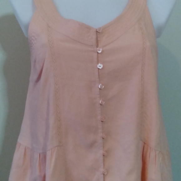 Pretty Sleeveless Button Up,High-Low Blouse, Pink/Rose - Picture 2 of 12